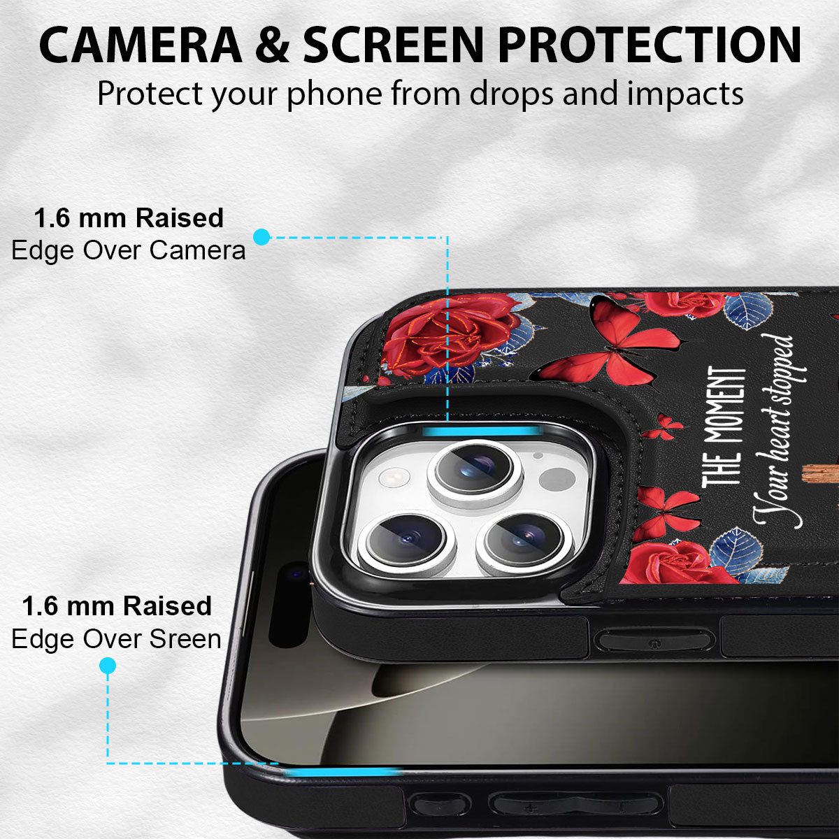 The Moment Your Heart Stopped - Personalized Custom Leather Phone Case