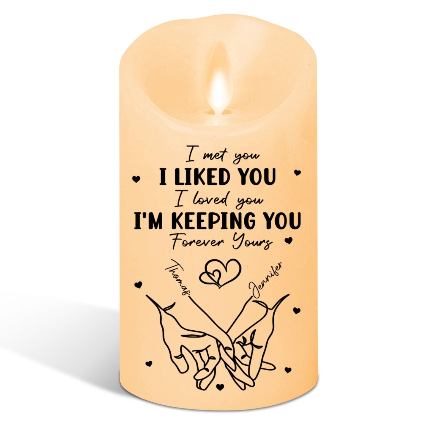 I Met You - Personalized Custom LED Candle
