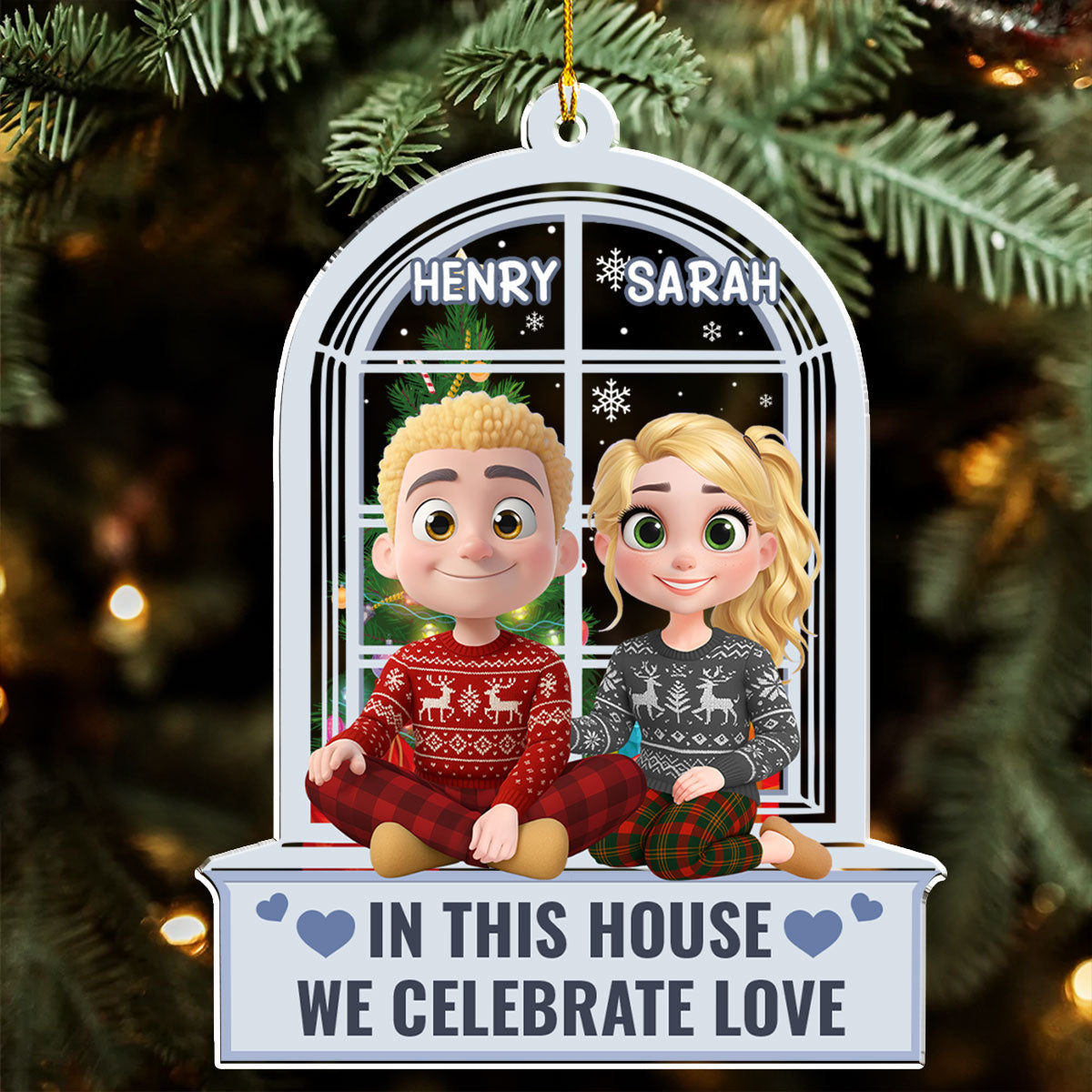 Celebrate Love Window - Personalized Custom Acrylic Ornament
