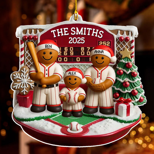 Gingerbread Family - Personalized Custom Acrylic Ornament