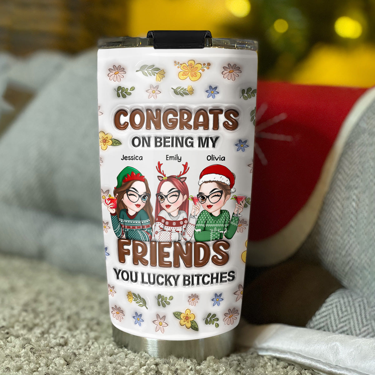 Bestie Congrats - Personalized Custom 3D Inflated Effect Tumbler