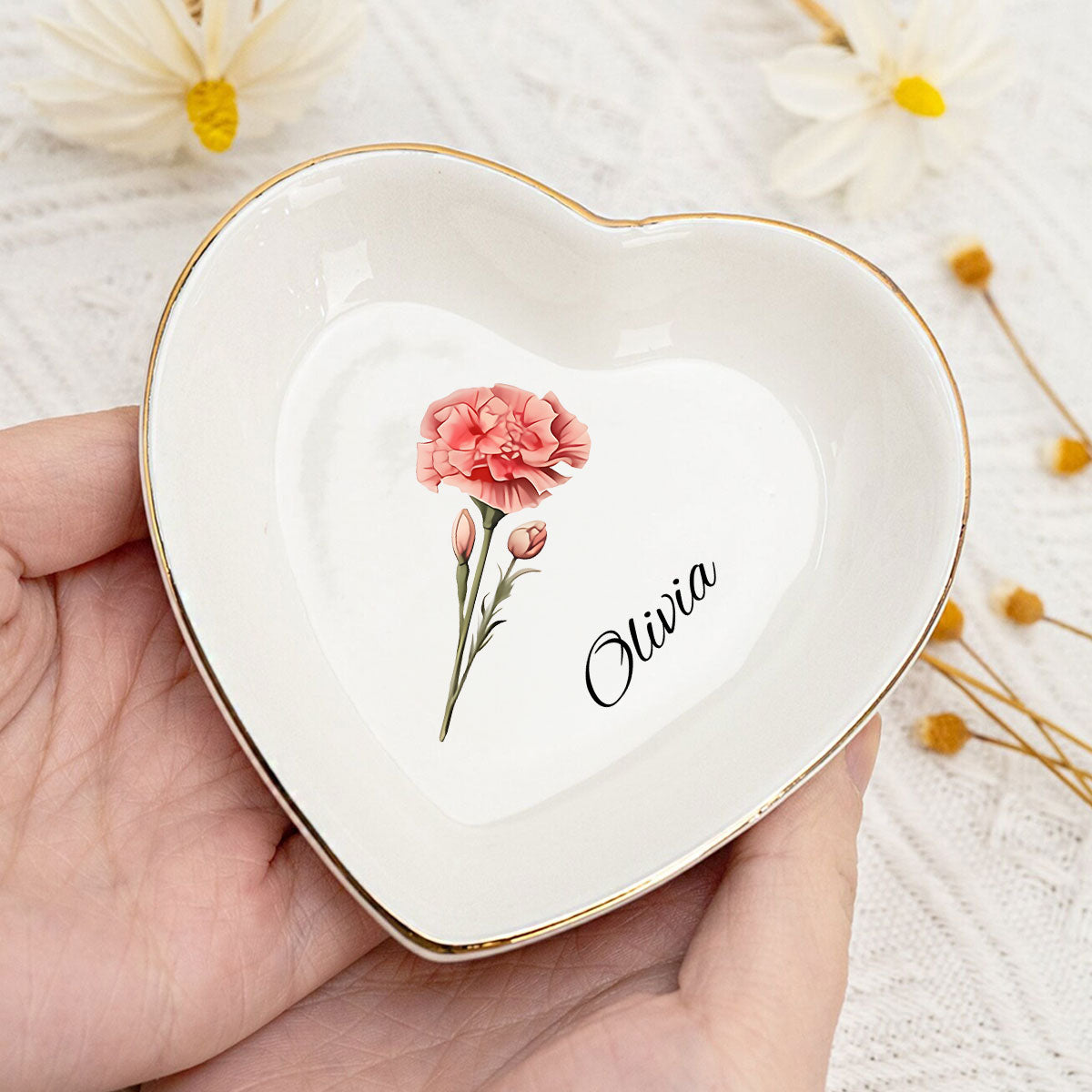 Flowers Are Loves Truest Language - Personalized Custom Jewelry Dish