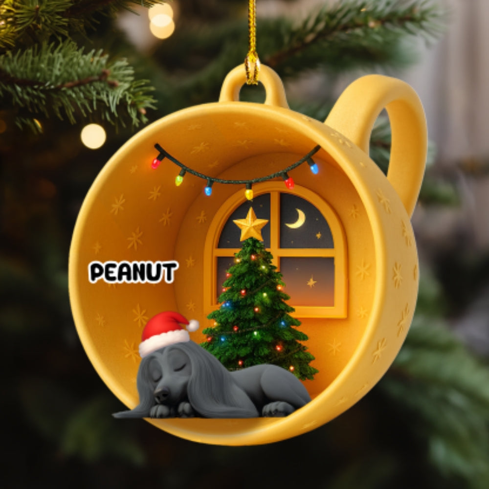 Sleeping Dog Cupcake - Personalized Custom Acrylic Ornament