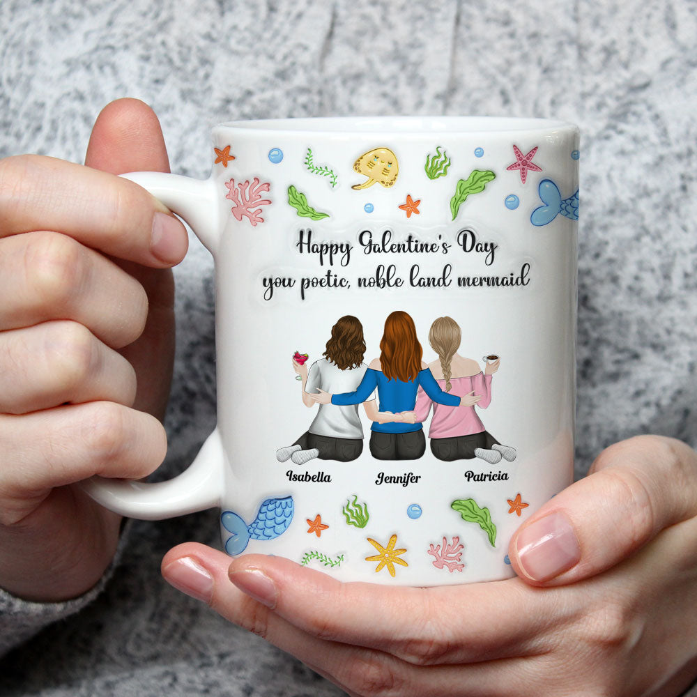 You Poetic Noble Land Mermaid - Personalized Custom 3D Inflated Effect Coffee Mug