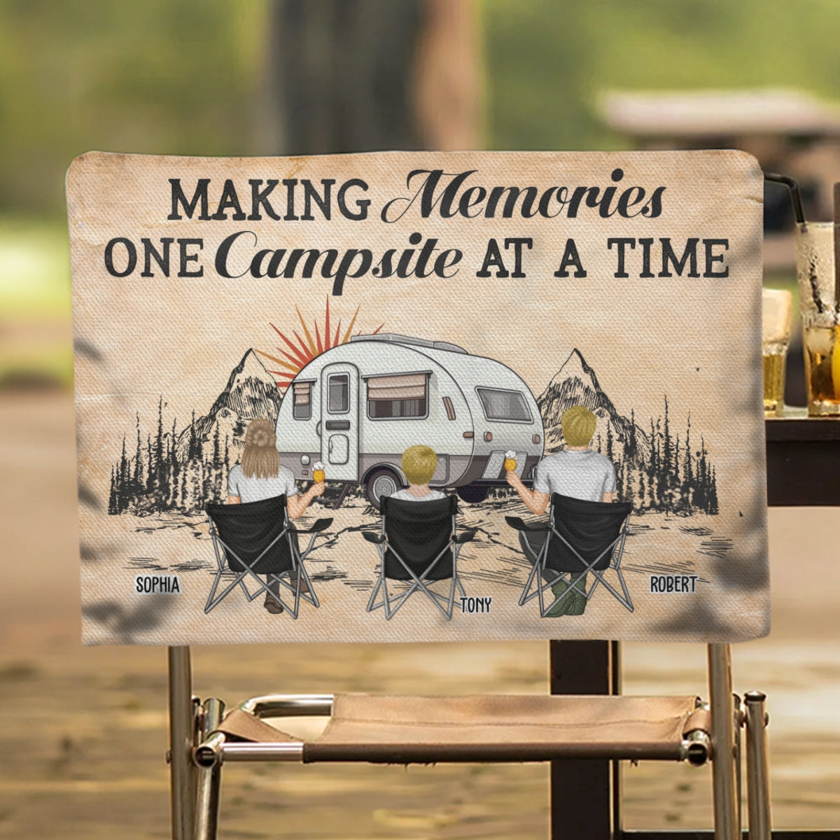 Home Is Where We Park In - Personalized Custom Camping Chair Cover