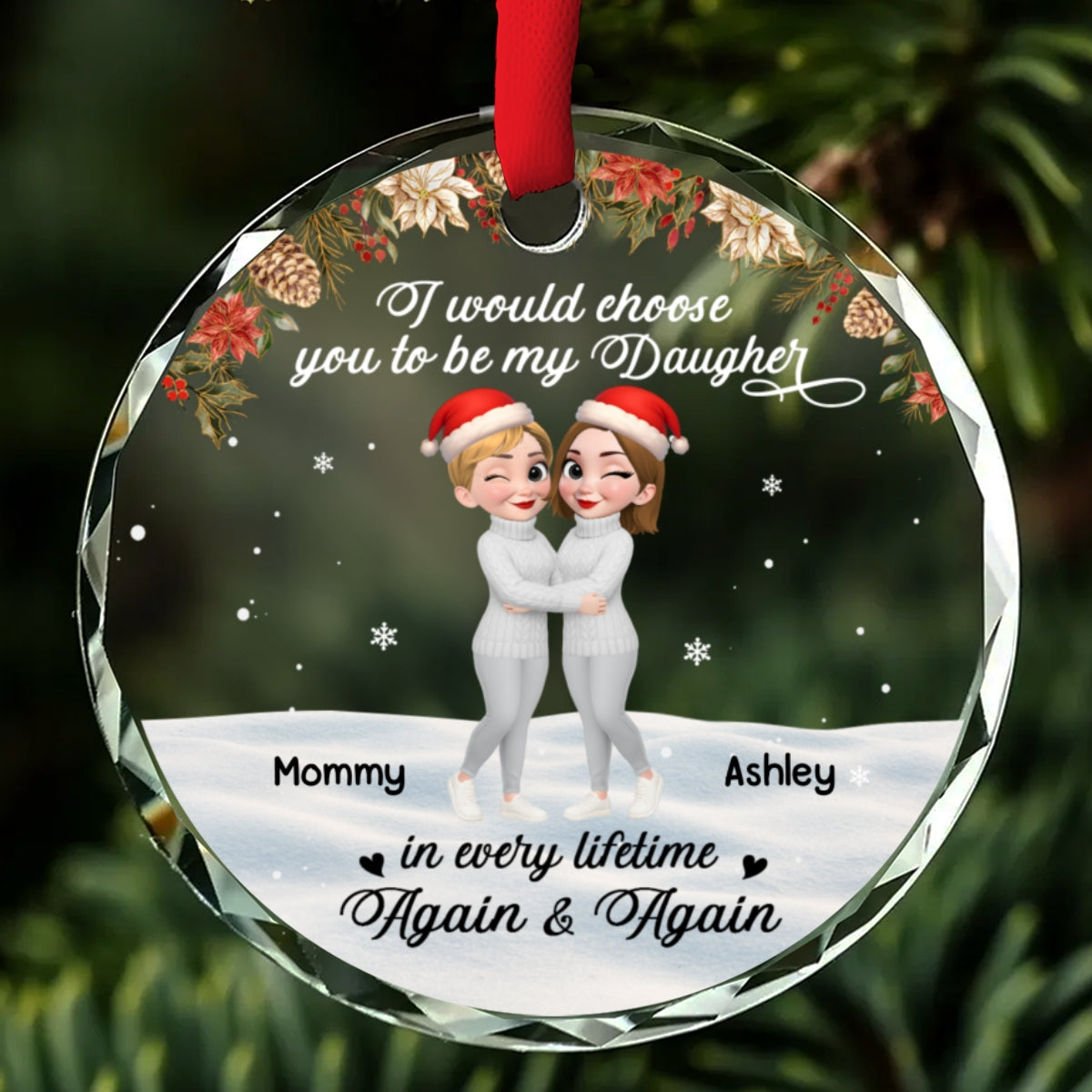 My Daughter My Eternal Gift - Personalized Custom Glass Ornament