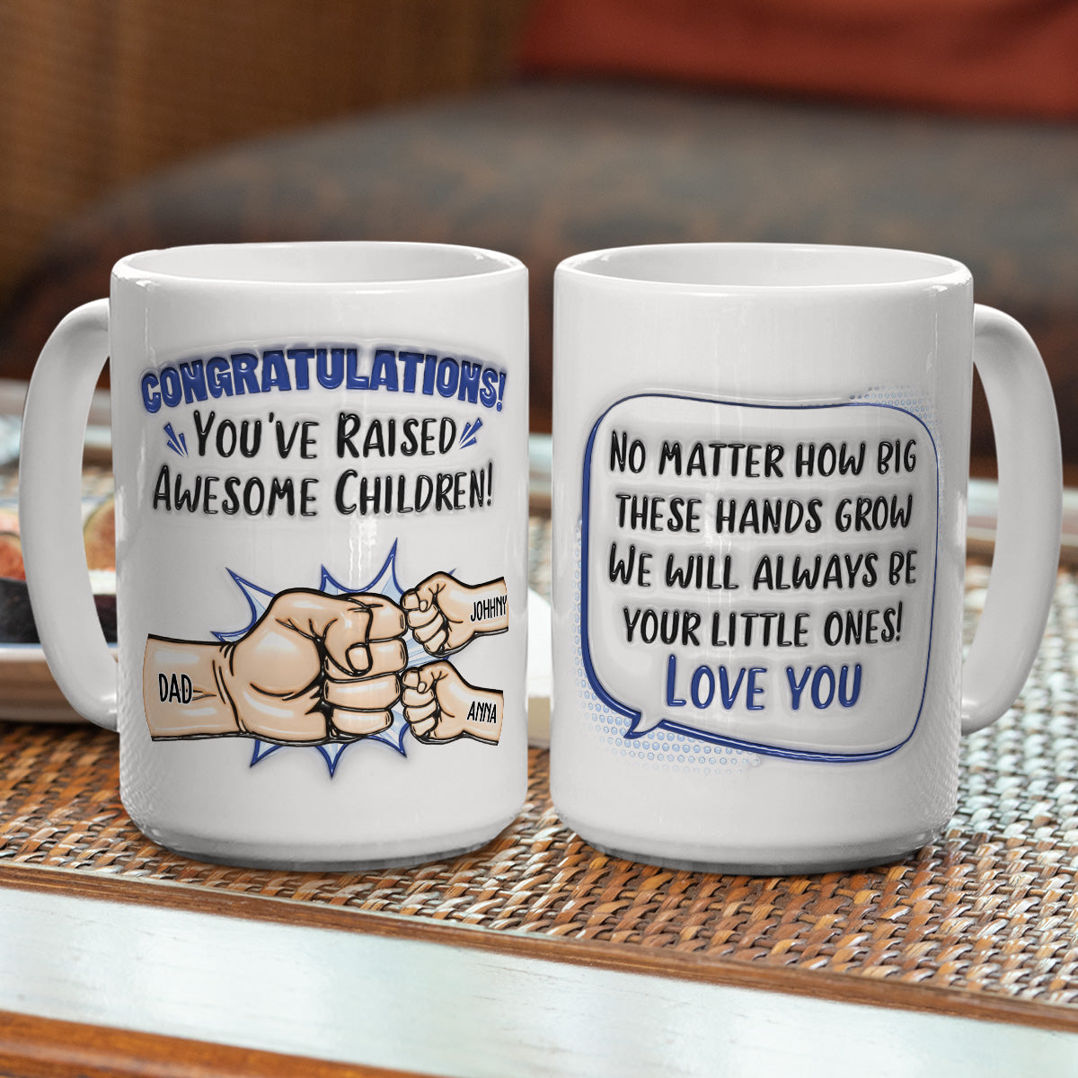 Awesome Dad - Personalized Custom 3D Inflated Effect Mug