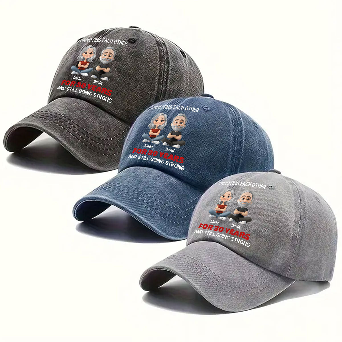 Annoying Each Other - Personalized Custom Vintage Washed Denim Cap