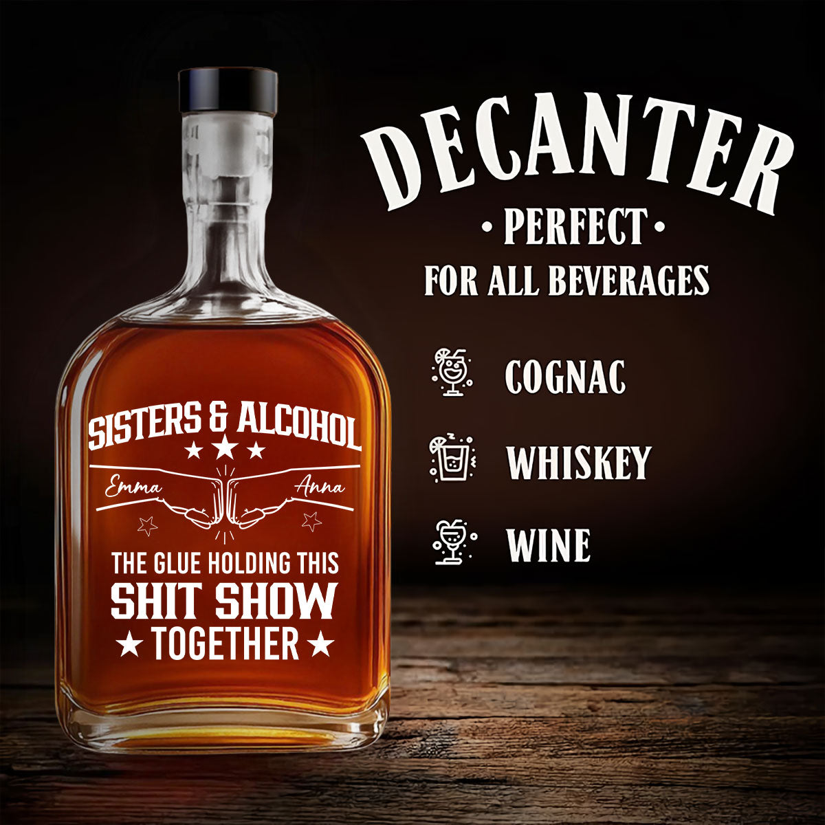Brothers And Alcohol - Personalized Custom Spirits Decanter
