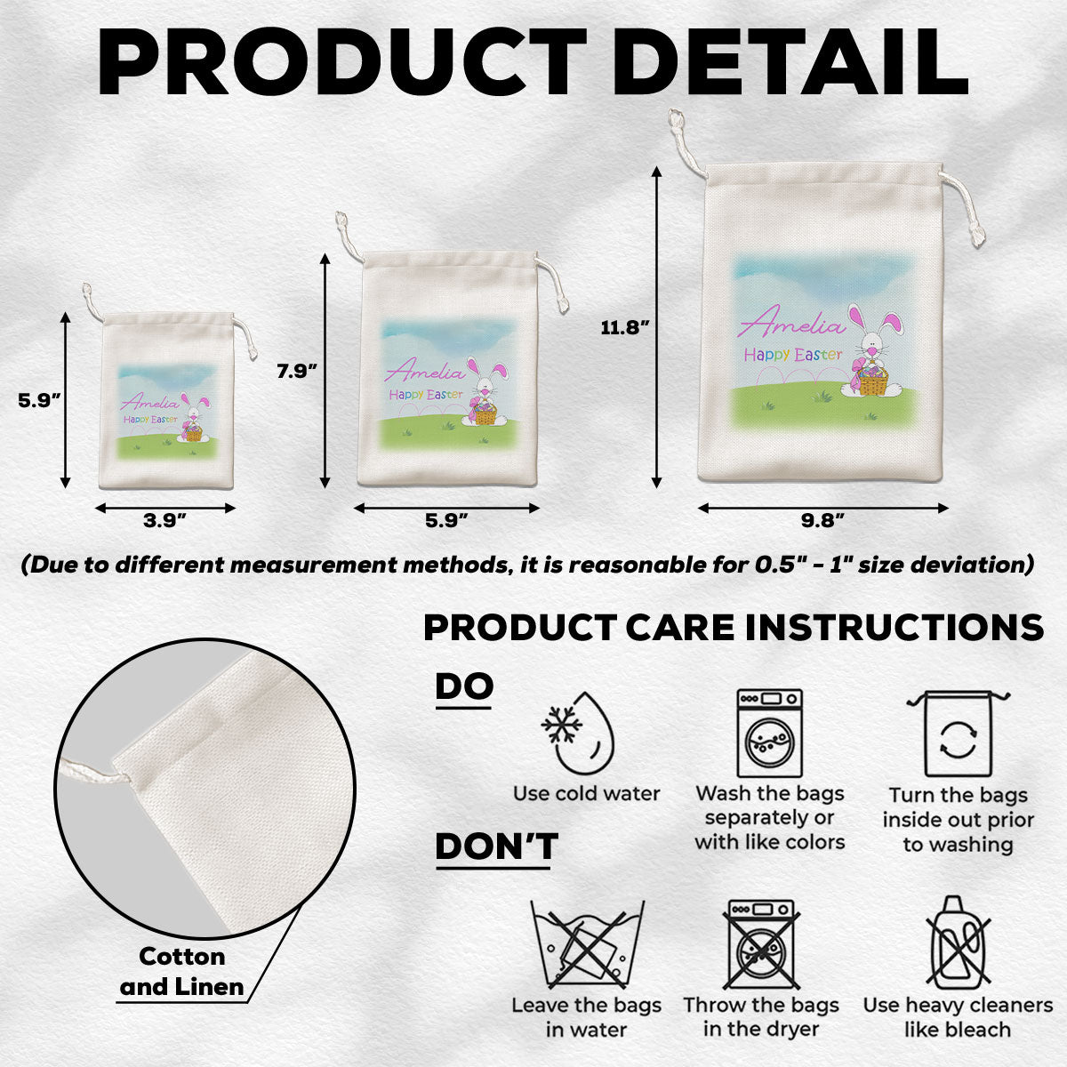 Happy Easter Colorful - Personalized Custom Favor Bag