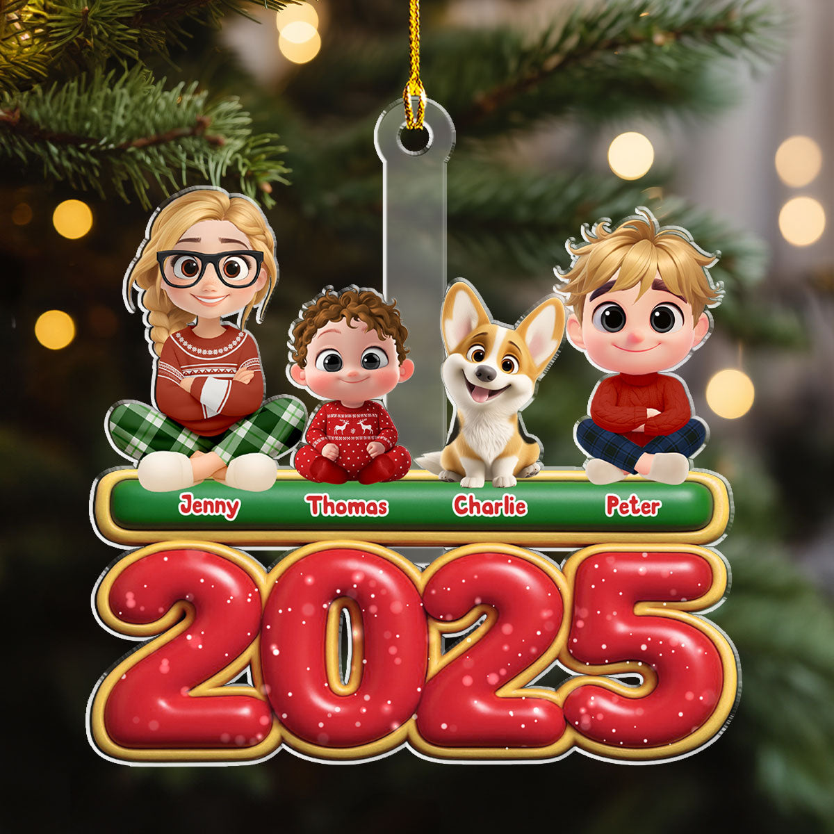 My Kids Is Here - Personalized Custom Acrylic Ornament
