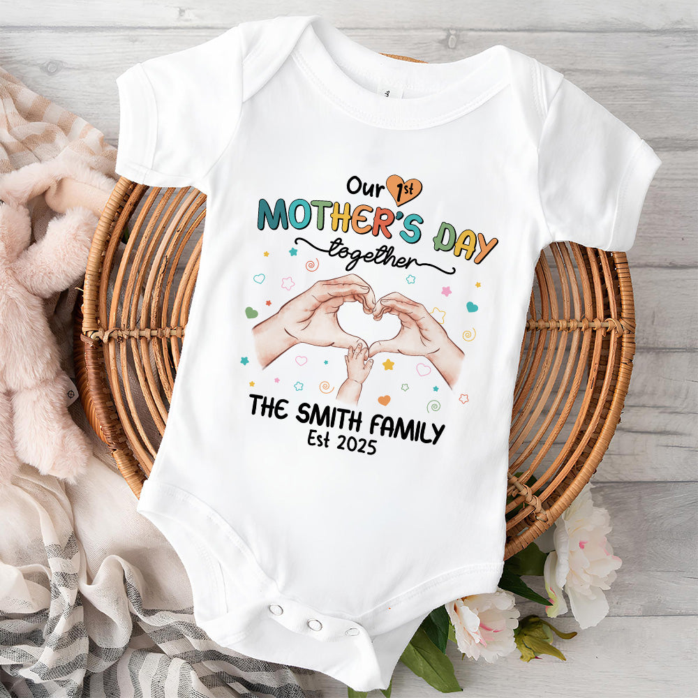 Our First Mother Day Together - Personalized Custom T-shirt And Onesie