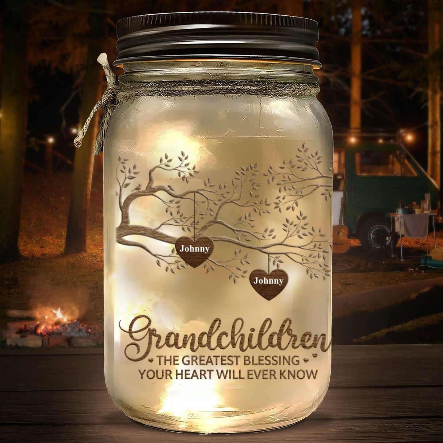 The Greatest Blessing - Personalized Custom Mason Jar Light