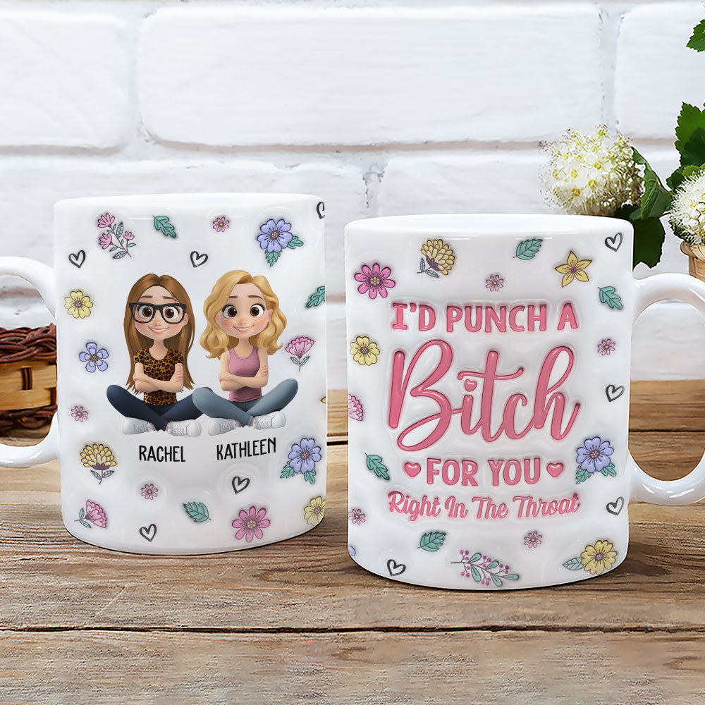 Bestie Forever Cartoonize - Personalized Custom 3D Inflated Effect Mug