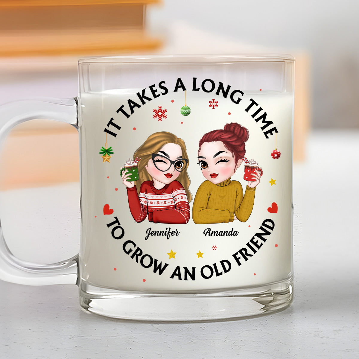 Lets Be Friends Until We Are Old - Personalized Custom Glass Mug