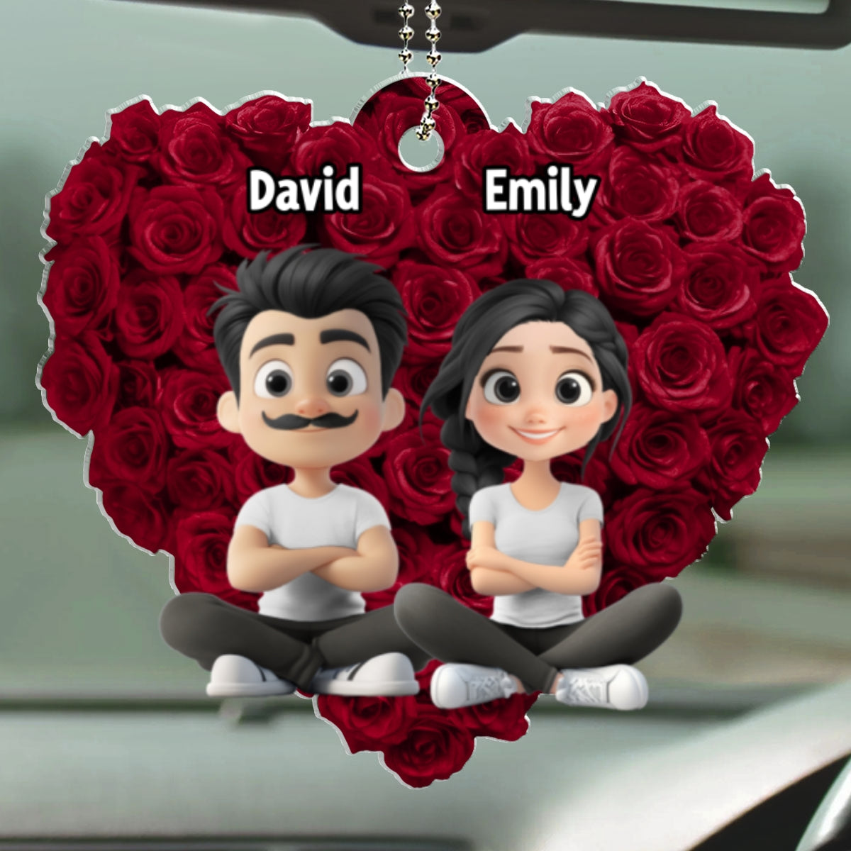 Love Rose - Personalized Custom Car Ornament