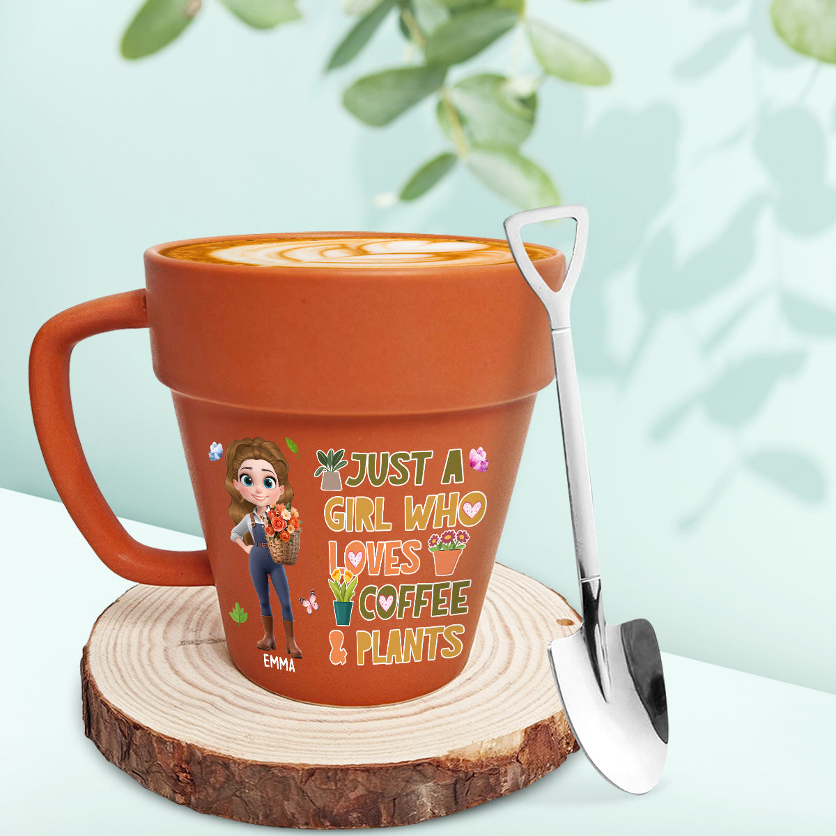 Just A Girl Who Loves Coffee - Personalized Custom Plant Pot Mug