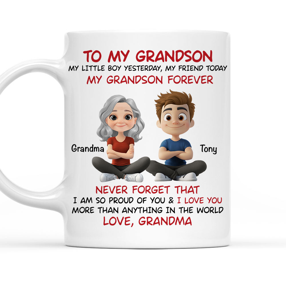 Grandson You Are My Little Boy Yesterday - Personalized Custom Coffee Mug
