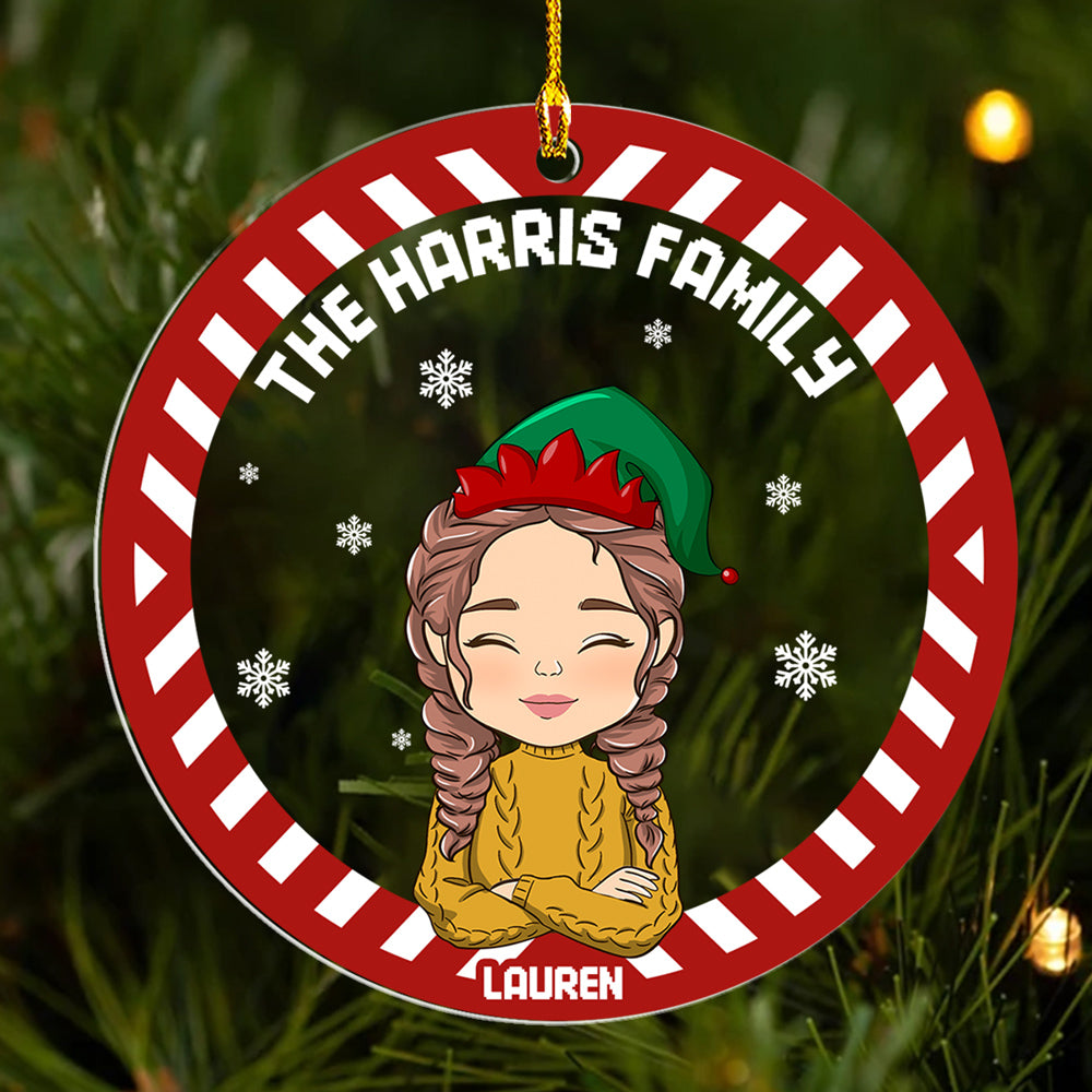 Flat Art Family Sweater Pattern - Personalized Custom Acrylic Ornament