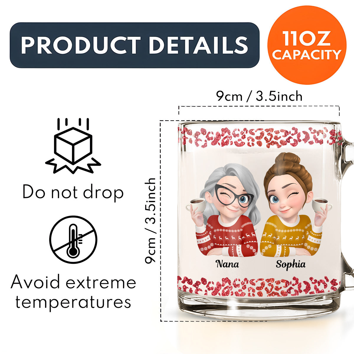 My Brave Granddaughter - Personalized Custom Glass Mug