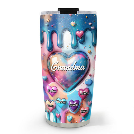 The Love For Grandkids Fills Your Heart Endlessly - Personalized Custom 3D Inflated Effect Tumbler