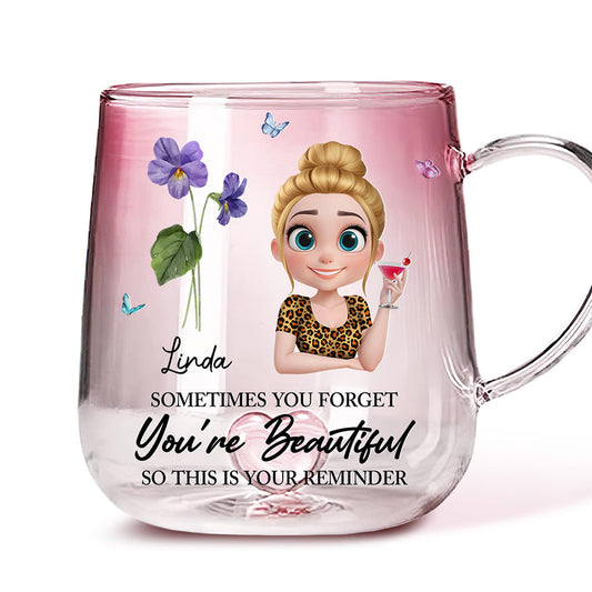 Reminder Of Beauty - Personalized Custom Pink Gradient Glass Mug