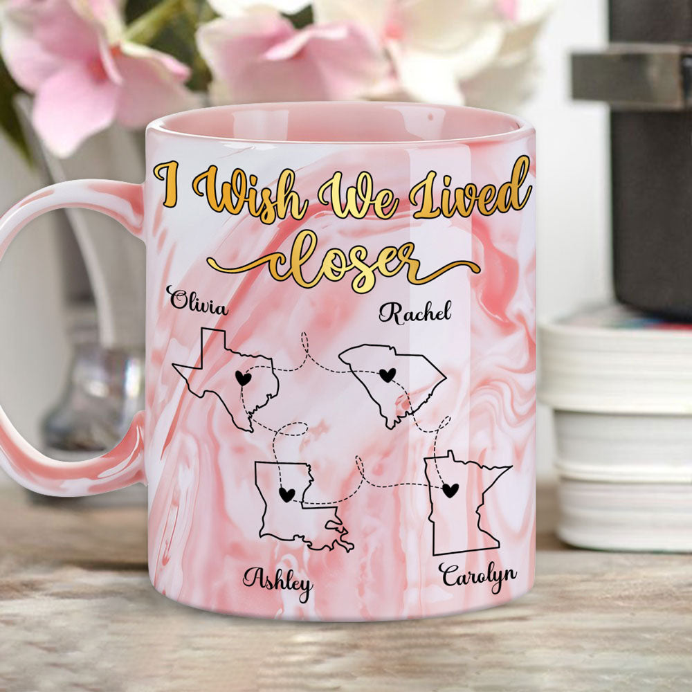By My Side - Personalized Custom Pink Marble Mug