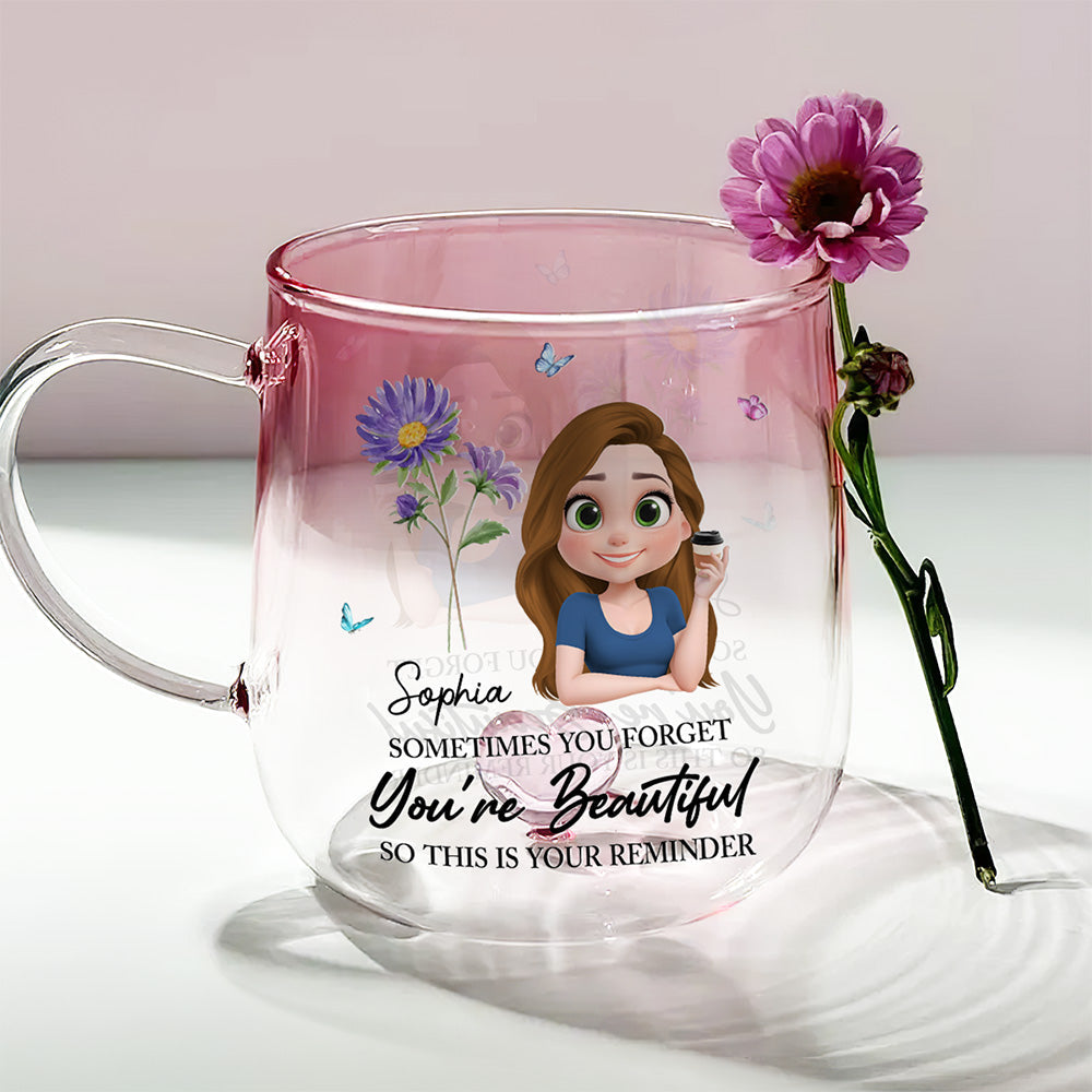 Reminder Of Beauty - Personalized Custom Pink Gradient Glass Mug