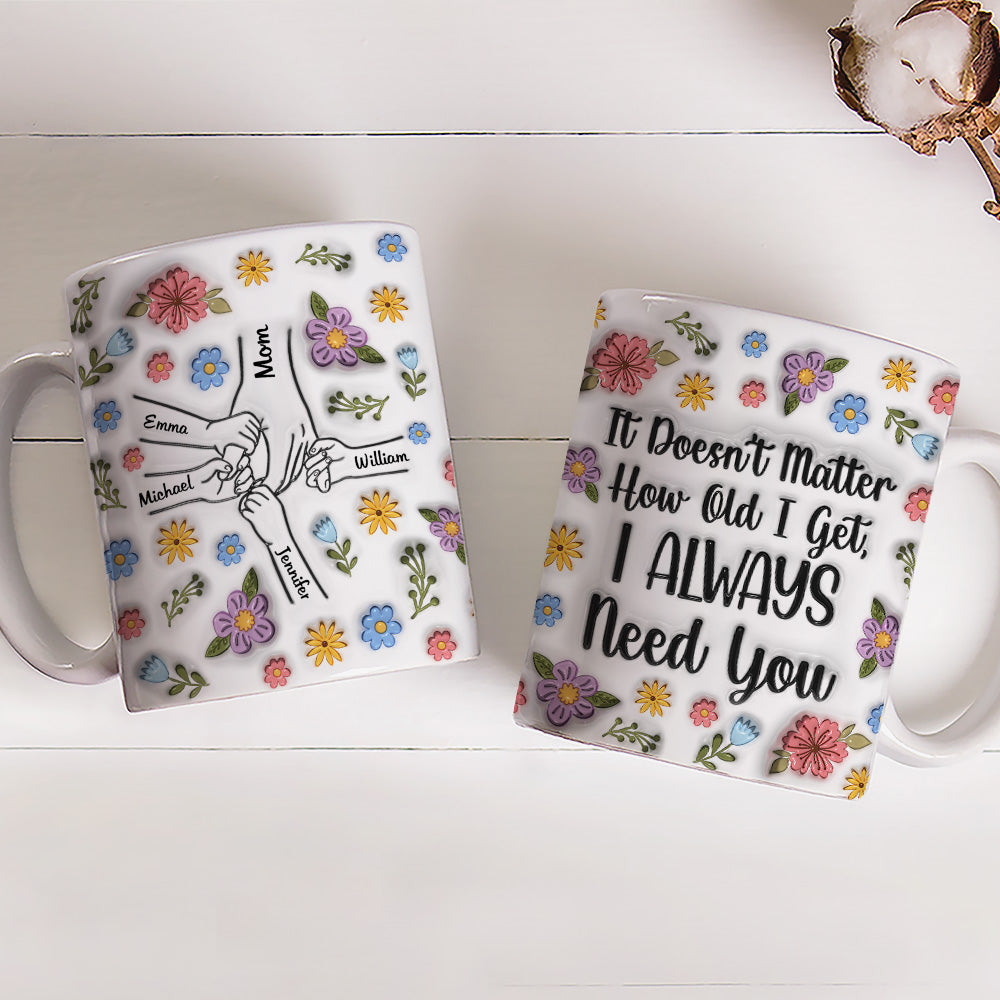 I Always Need You Version 2 - Personalized Custom 3D Inflated Effect Coffee Mug