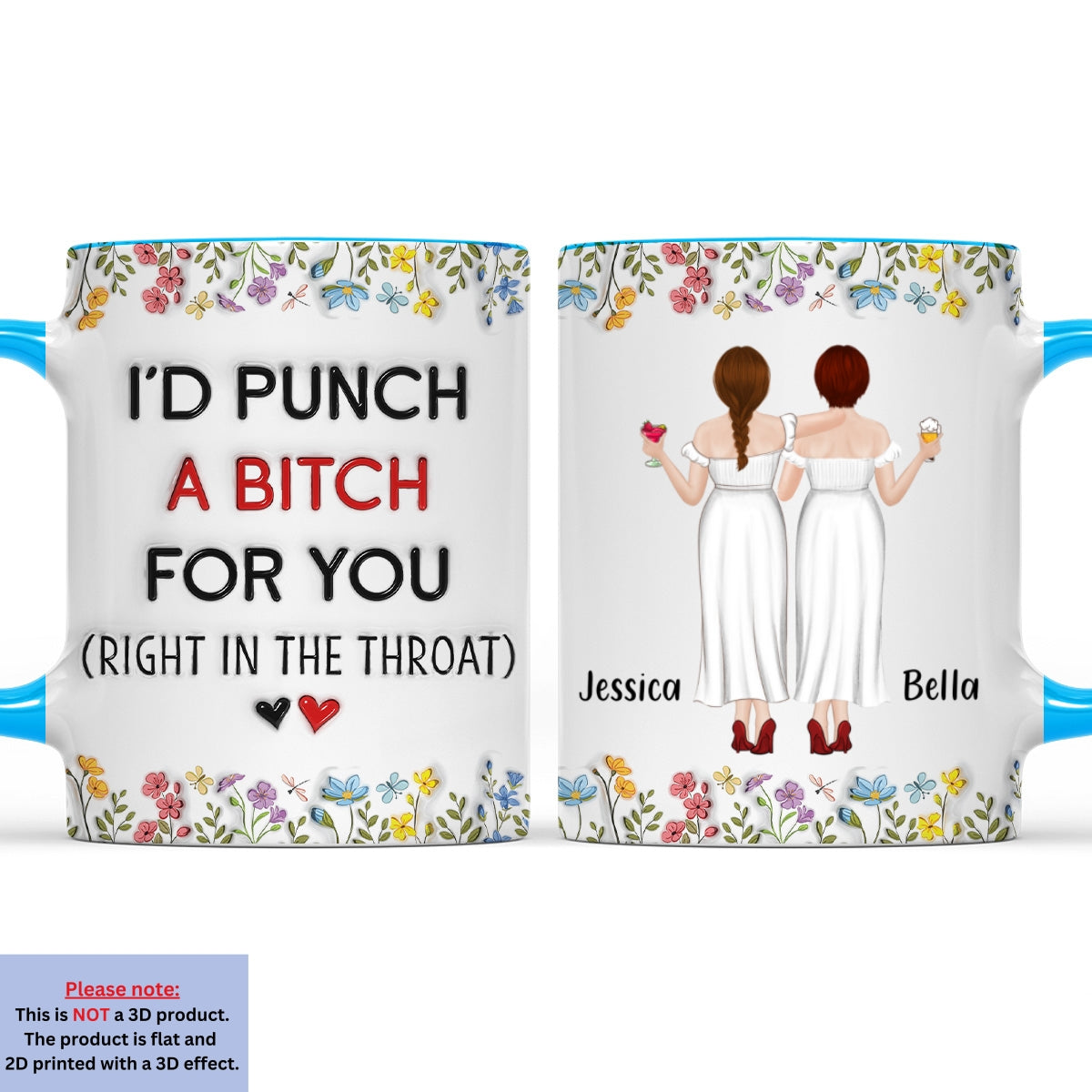 Unbreakable Bond Friendship - Personalized Custom 3D Inflated Effect Accent Mug
