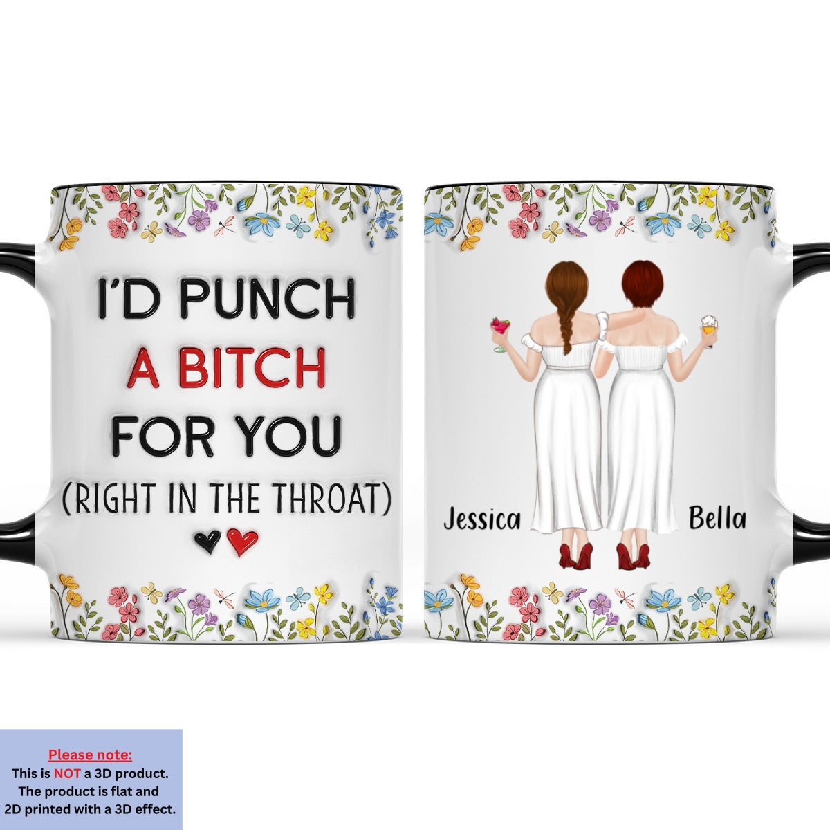 Unbreakable Bond Friendship - Personalized Custom 3D Inflated Effect Accent Mug