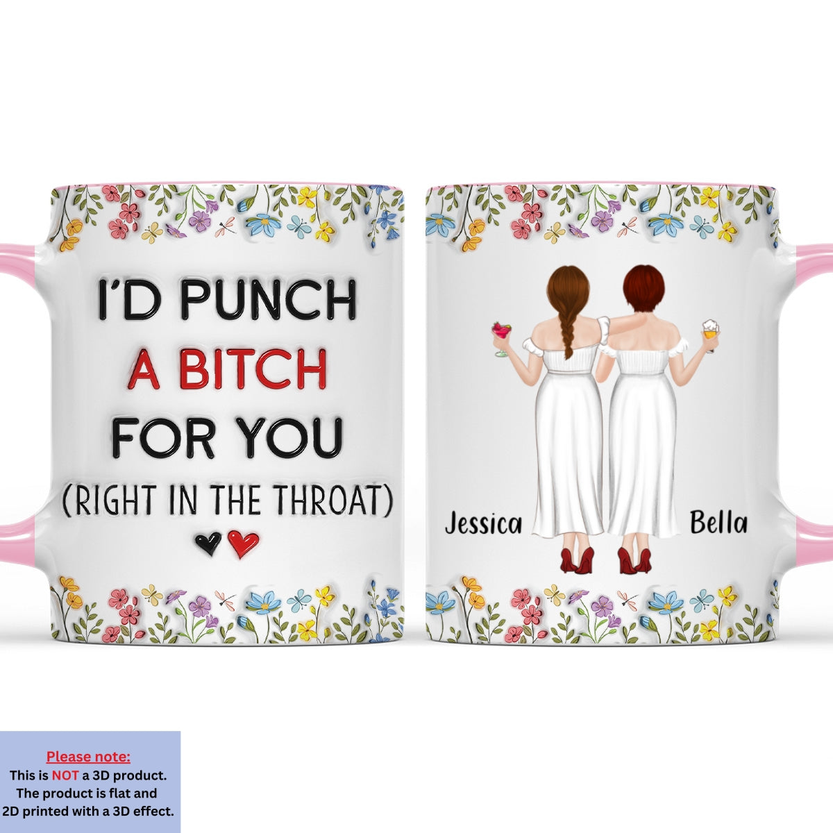 Unbreakable Bond Friendship - Personalized Custom 3D Inflated Effect Accent Mug