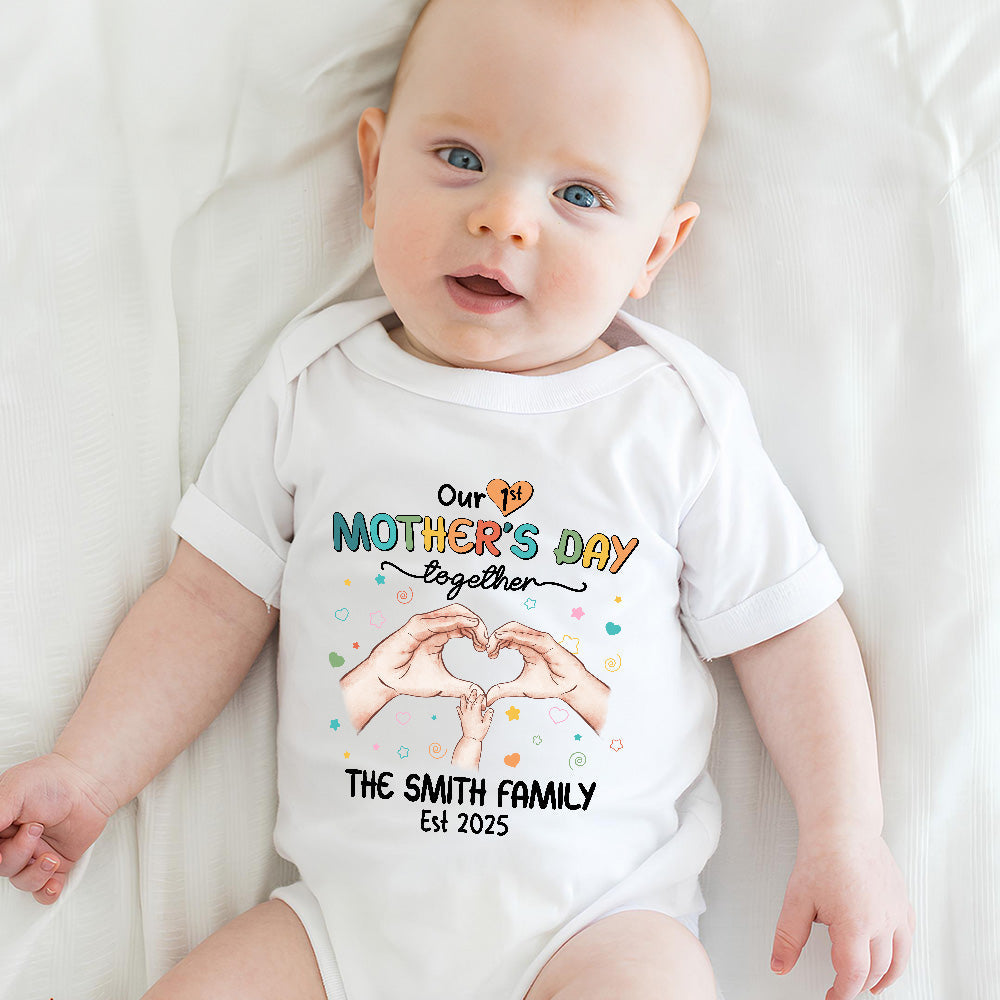 Our First Mother Day Together - Personalized Custom T-shirt And Onesie