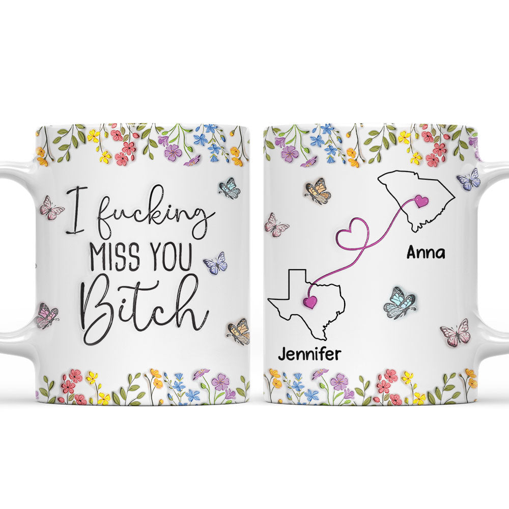 I Miss You My Bestie - Personalized Custom 3D Inflated Effect Mug