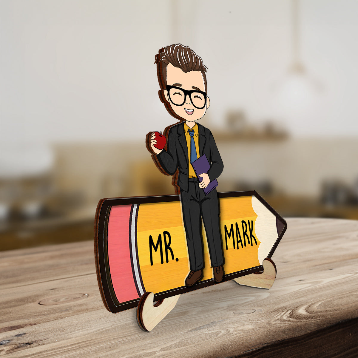 Teacher Pencil - Personalized Custom Wooden Plaque