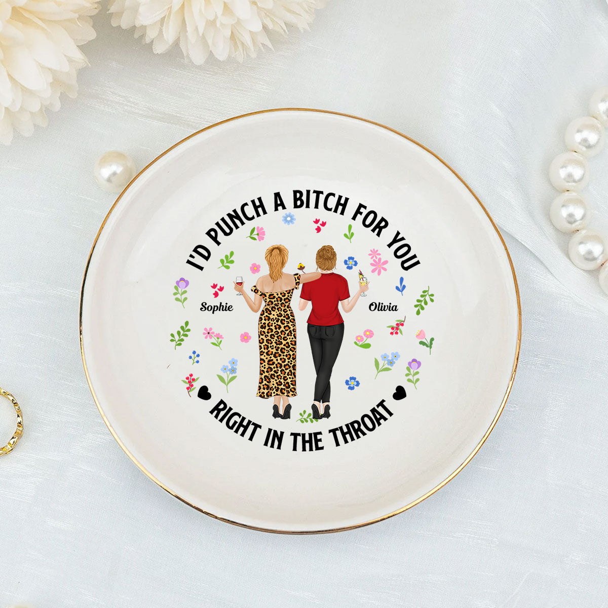 Punch Bitch Besties - Personalized Custom Jewelry Dish