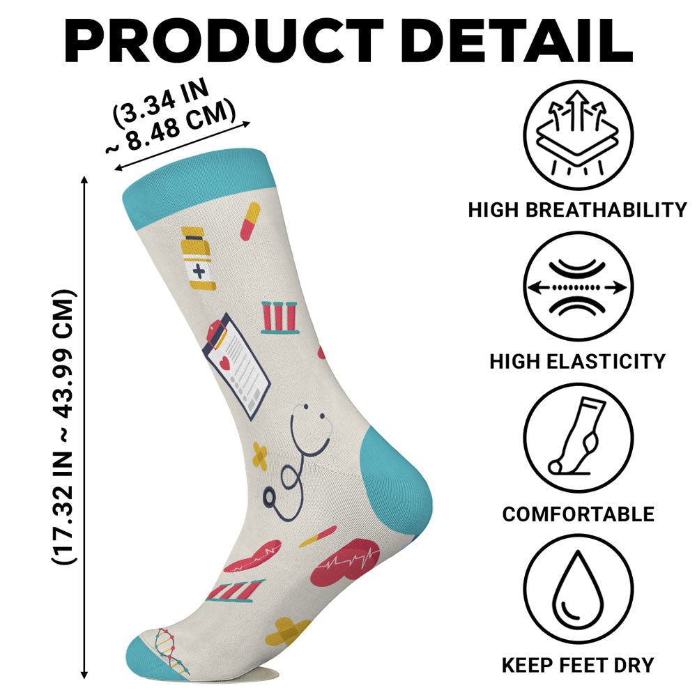 Proud To Be A Nurse - Personalized Custom Crew Socks