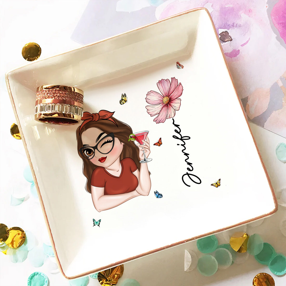 Beautiful Bestie - Personalized Custom Jewelry Dish