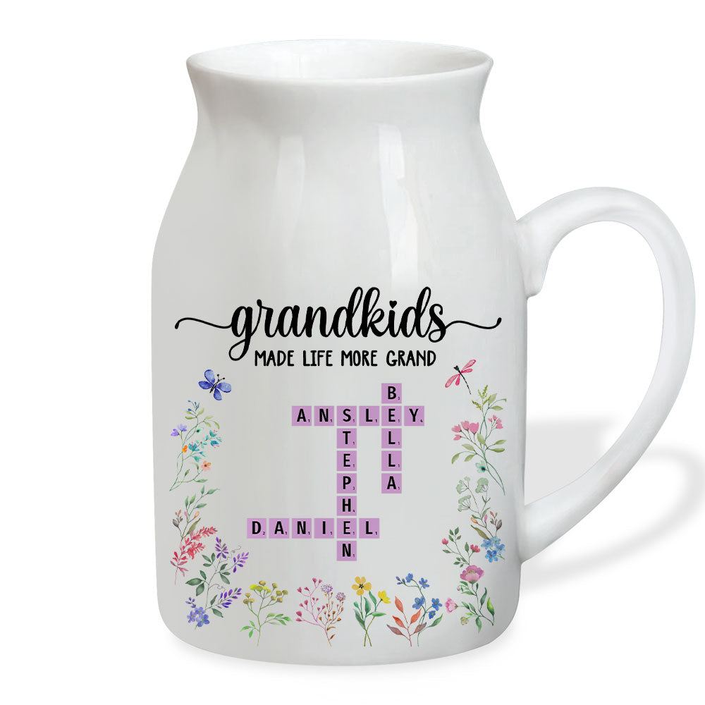 Grandkids Made Life More Grand - Personalized Custom Flower Vase