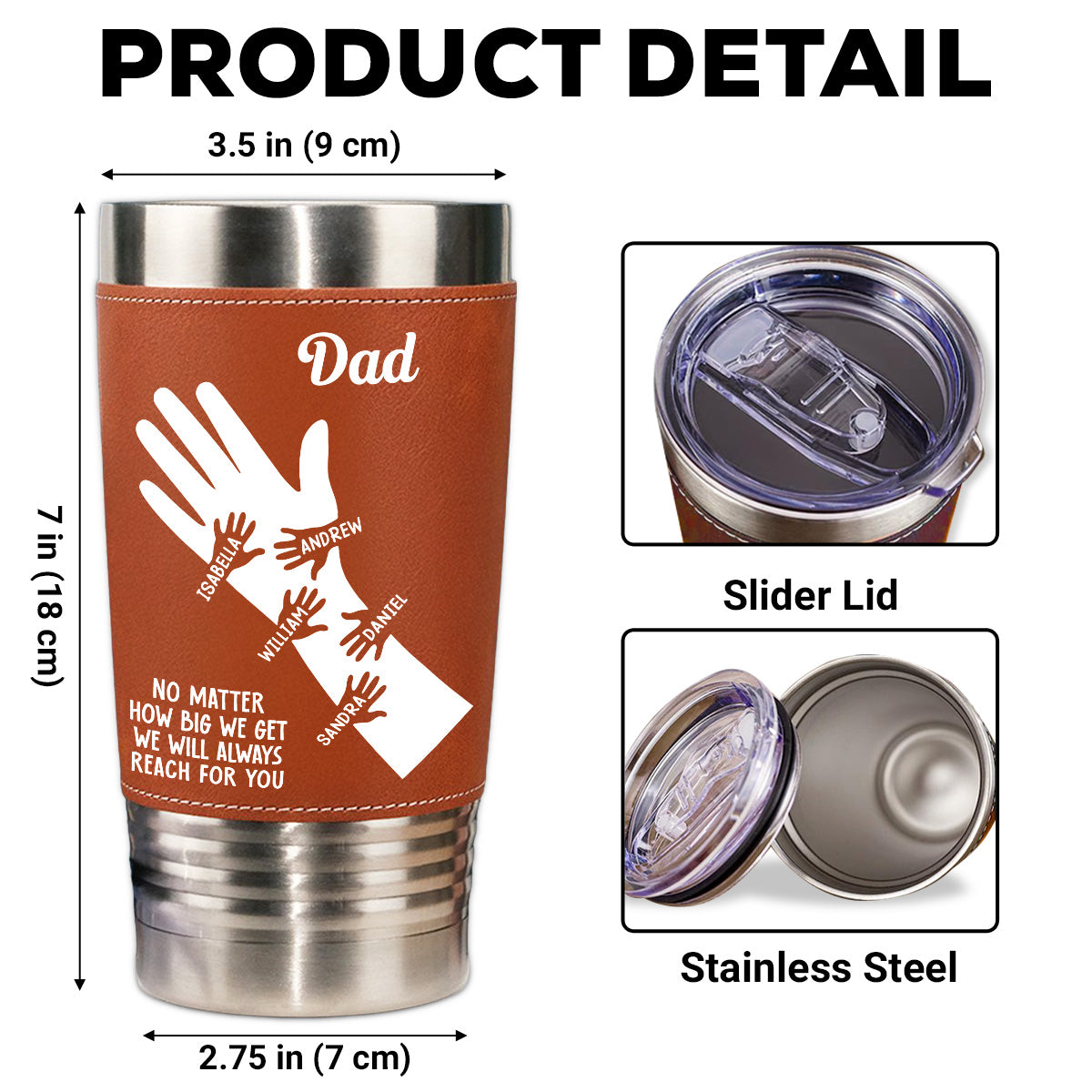 We Hold Our Hands Together And Forever - Personalized Custom Leather Tumbler