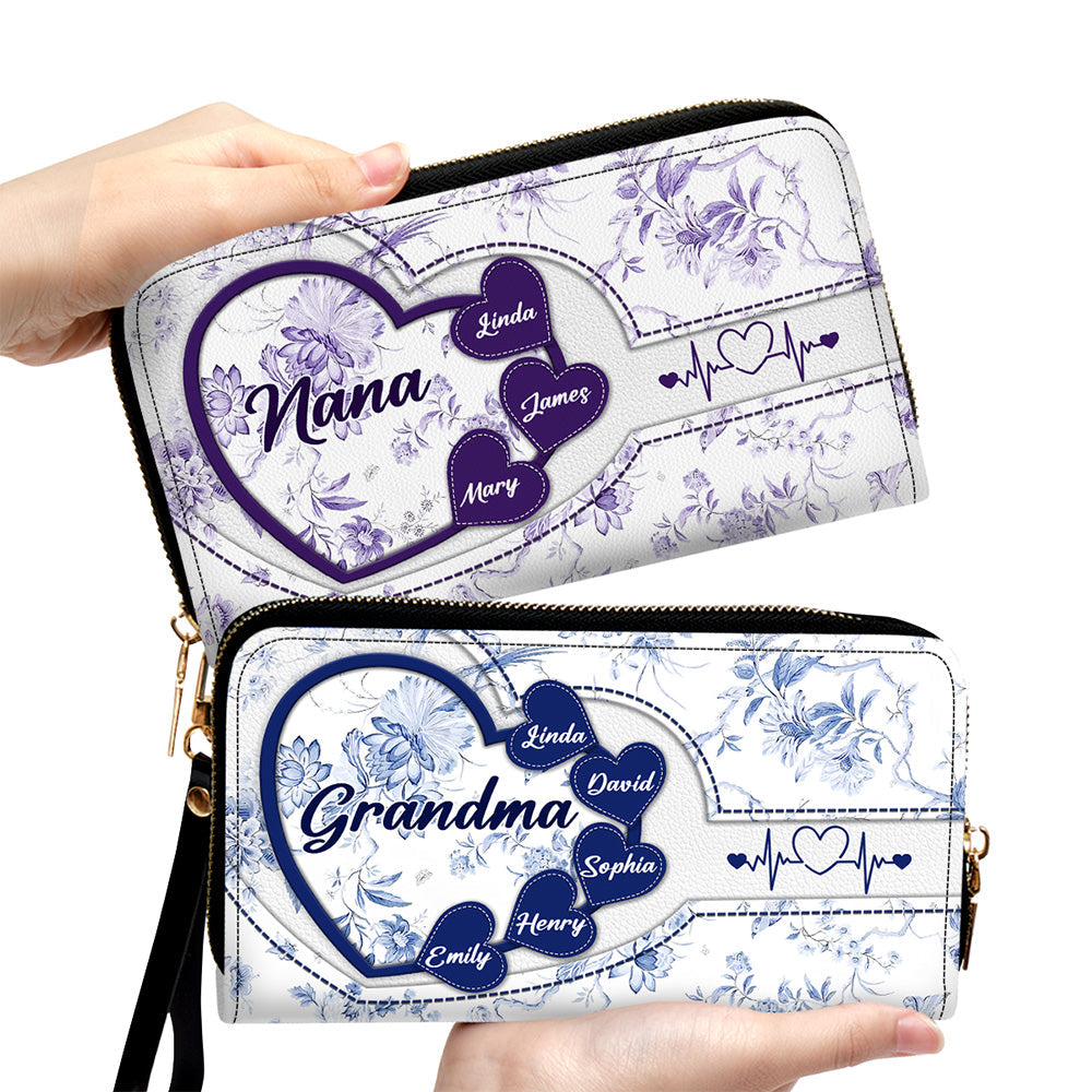Love Being Grandma - Personalized Custom Leather Wallet