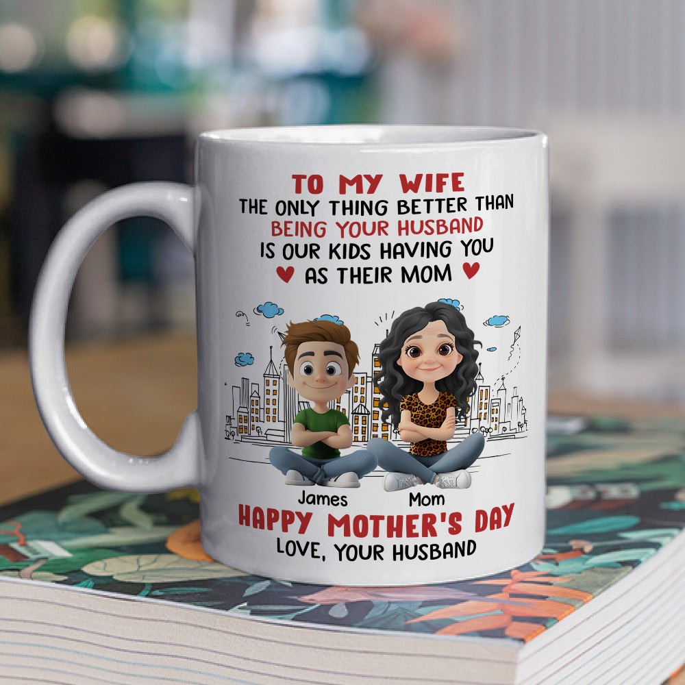 Our Kids Having You As Their Mom - Personalized Custom Coffee Mug
