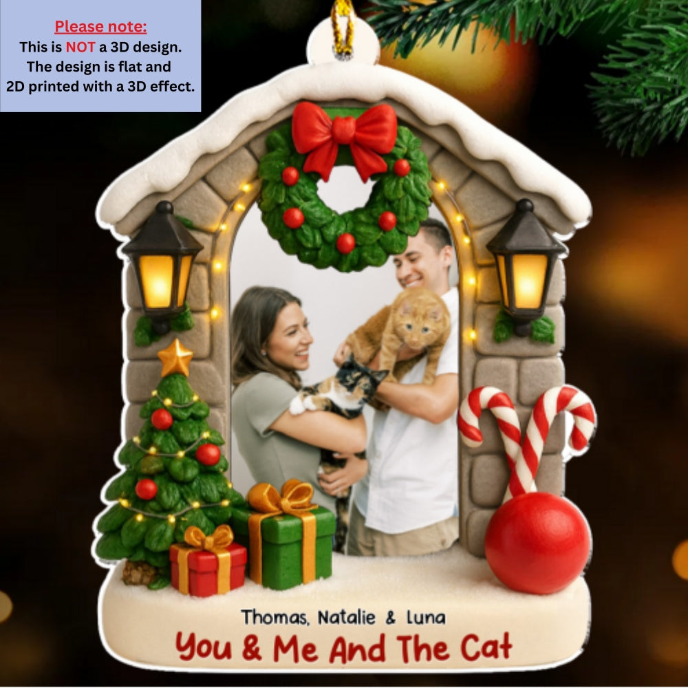 Bond Of Cat Love Photo - Personalized Custom 3D Effect Acrylic Ornament
