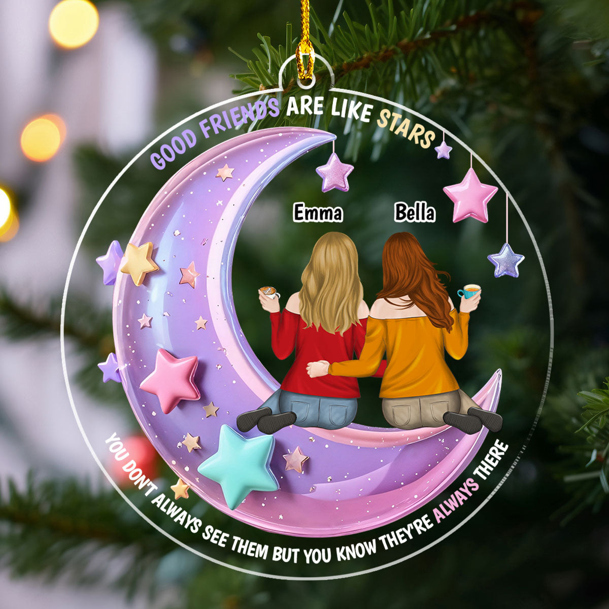 Best Friend Always There - Personalized Custom Acrylic Ornament