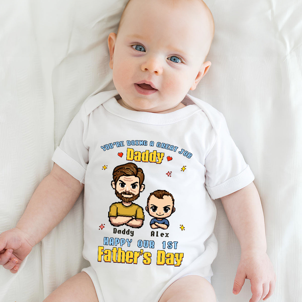 Father And Baby - Personalized Custom Baby Onesie