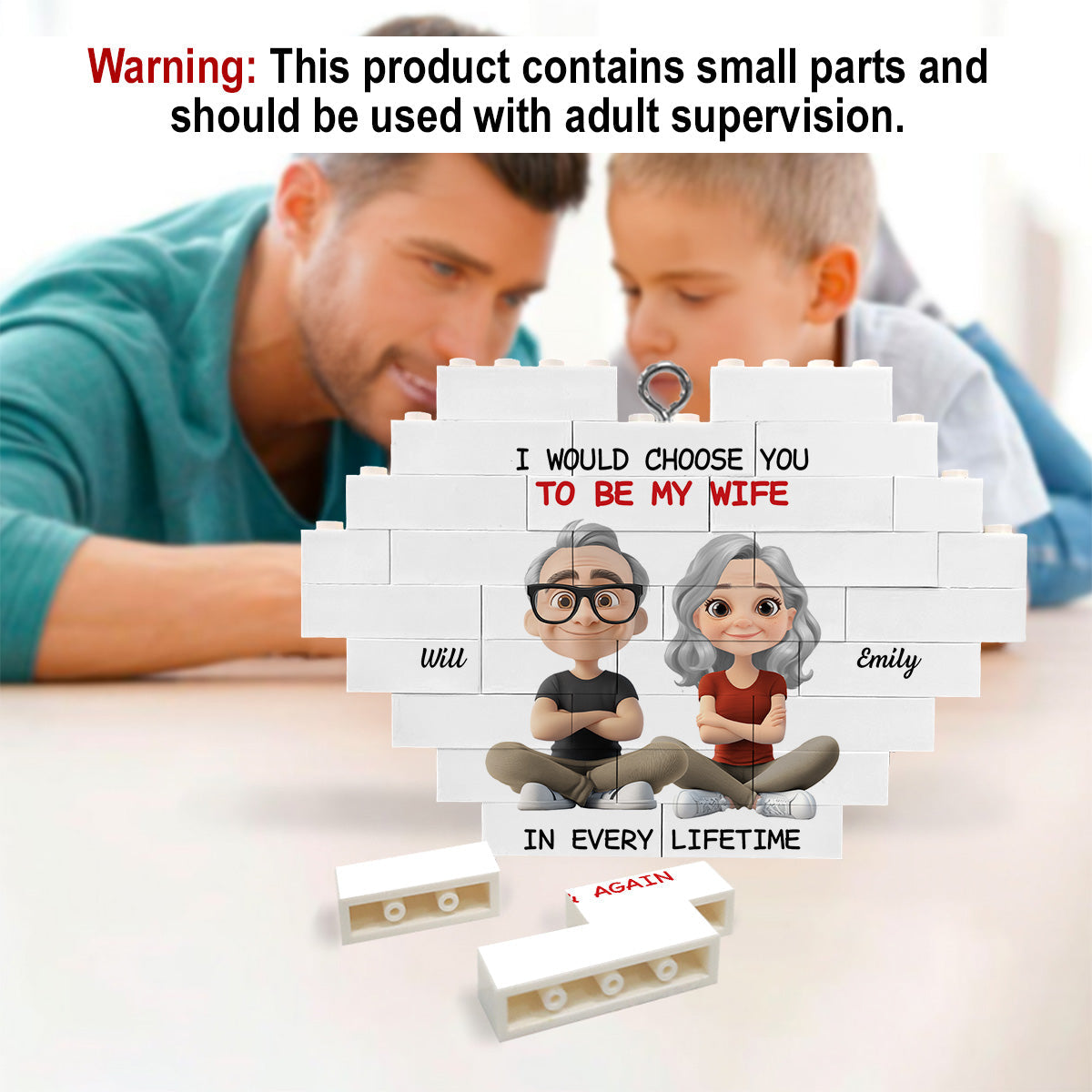 Always Choose You - Personalized Custom Heart Puzzle Ornament