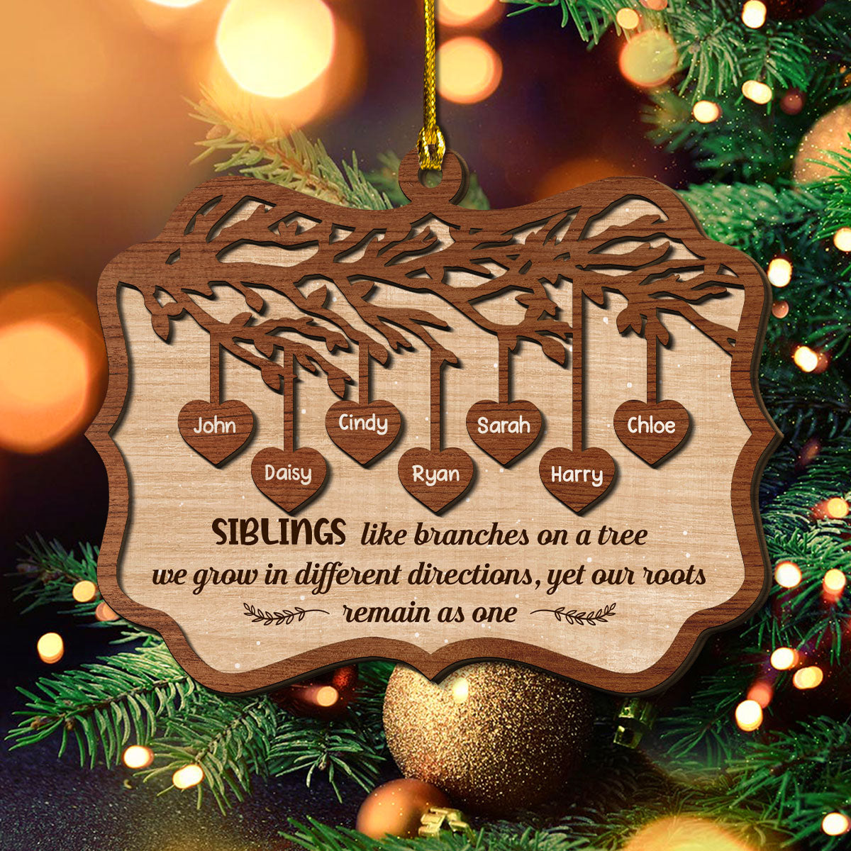 Sisters Like Branches On A Tree - Personalized Custom 2-Layered Wood Ornament