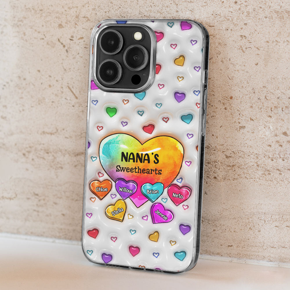 Colorful Sweethearts Grandma -  Personalized Custom 3D Inflated Effect Phone Case
