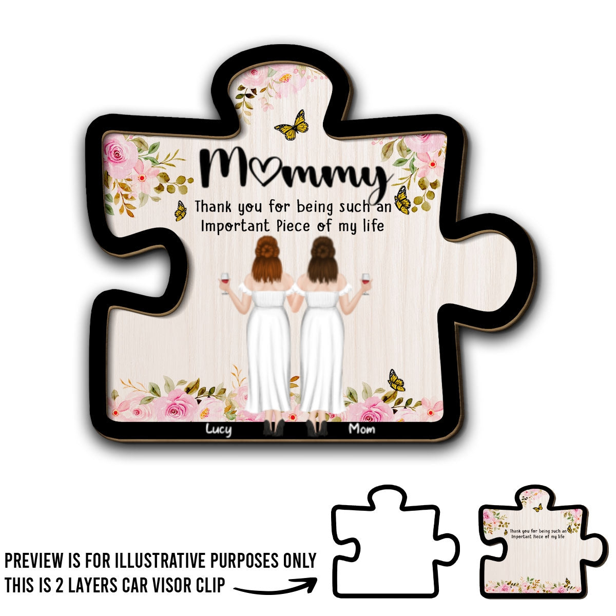 Important Piece - Personalized Custom Car Visor Clip