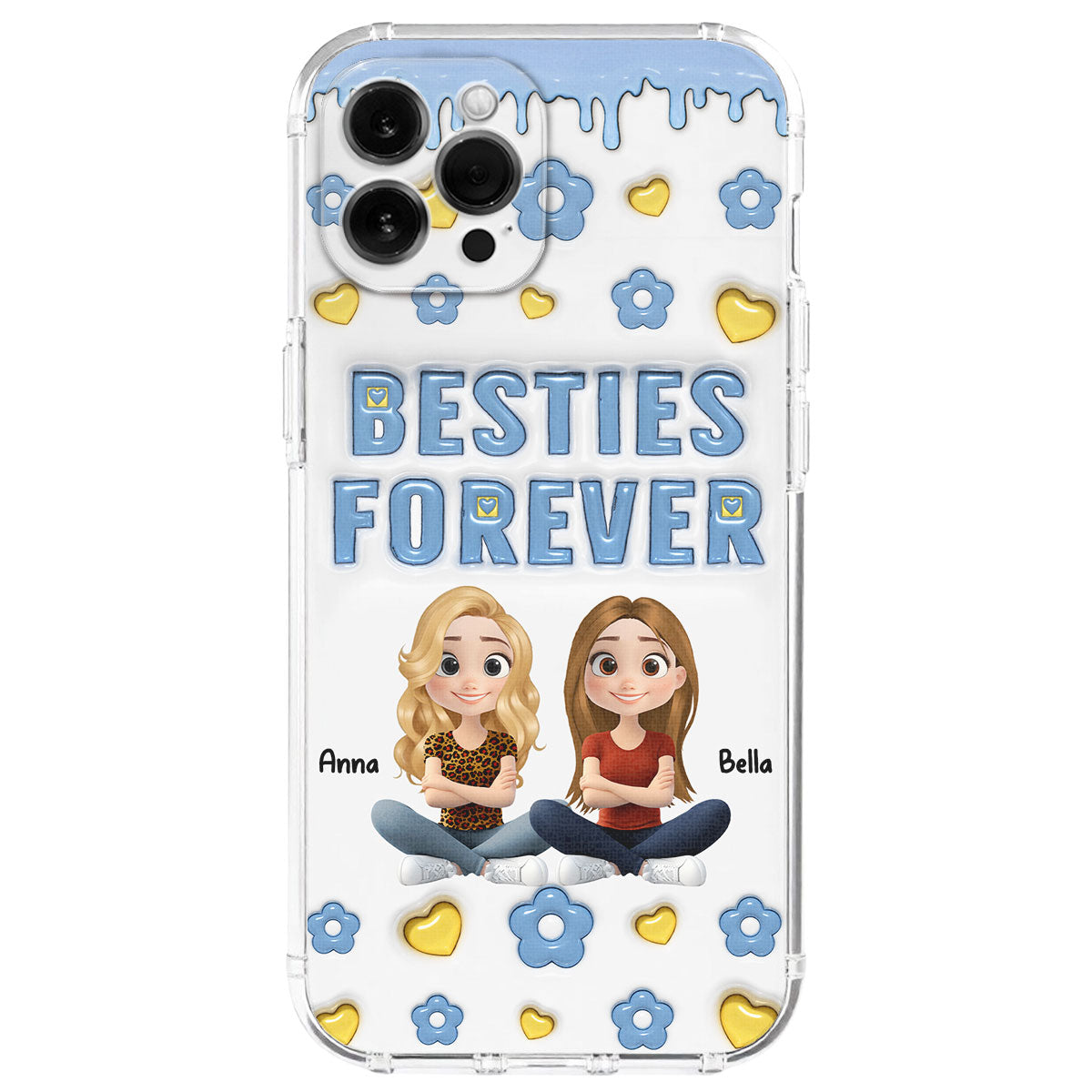 Life Is Better With True Friend Cartoonize - Personalized Custom 3D Inflated Effect Phone Case
